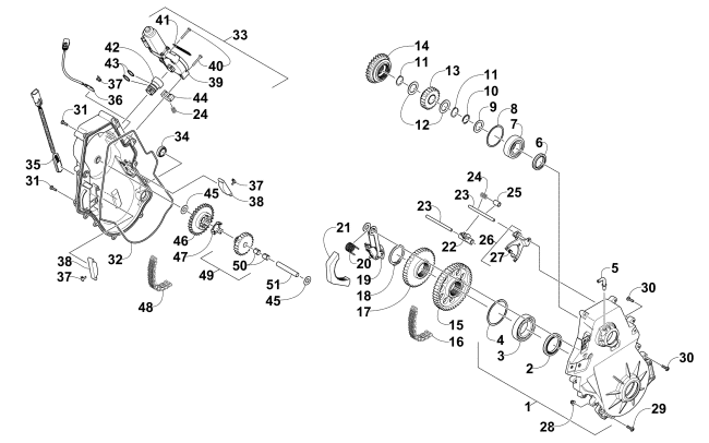 Parts Diagram for Arctic Cat 2015 XF 9000 CROSS-TOUR 141 SNOWMOBILE CHAIN CASE ASSEMBLY