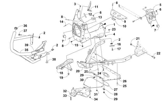 Parts Diagram for Arctic Cat 2015 M 9000 SNO PRO LTD 162 SNOWMOBILE FRONT BUMPER AND FRAME ASSEMBLY