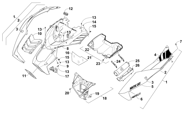Parts Diagram for Arctic Cat 2015 XF 9000 SNO PRO LTD 137 SNOWMOBILE HOOD AND AIR INTAKE ASSEMBLY