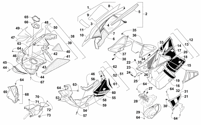 Parts Diagram for Arctic Cat 2015 M 9000 SNO PRO LTD 162 SNOWMOBILE SKID PLATE AND SIDE PANEL ASSEMBLY