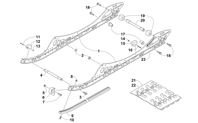 Parts Diagram for Arctic Cat 2015 XF 9000 SNO PRO 137 SNOWMOBILE SLIDE RAIL AND TRACK ASSEMBLY