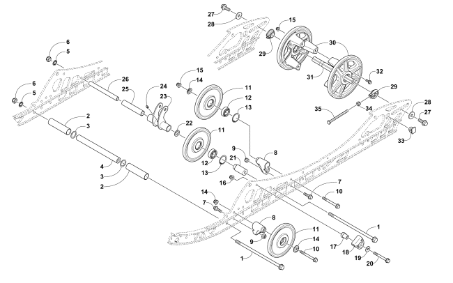 Parts Diagram for Arctic Cat 2015 XF 6000 SNO PRO ES 137 EARLY BUILD SNOWMOBILE IDLER WHEEL ASSEMBLY