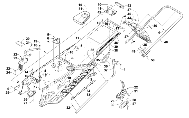Parts Diagram for Arctic Cat 2015 XF 6000 SNO PRO ES 137 SNOWMOBILE TUNNEL, REAR BUMPER, AND SNOWFLAP ASSEMBLY