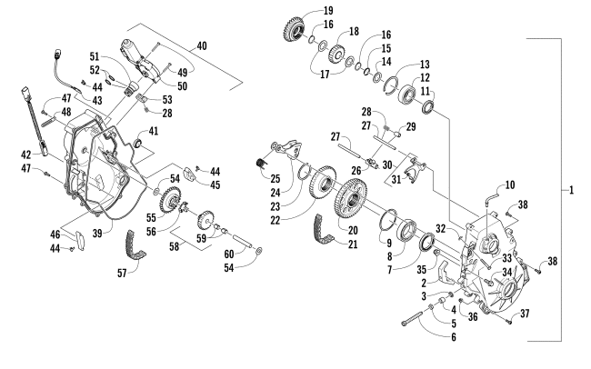 Parts Diagram for Arctic Cat 2016 XF 7000 CROSSTREK SNOWMOBILE CHAIN CASE ASSEMBLY