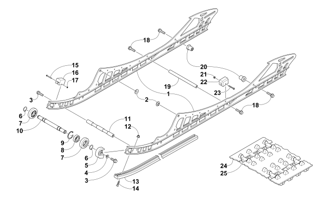 Parts Diagram for Arctic Cat 2015 XF 8000 CROSS-TOUR 141 SNOWMOBILE SLIDE RAIL AND TRACK ASSEMBLY