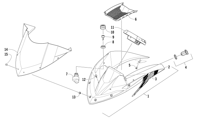 Parts Diagram for Arctic Cat 2015 M 7000 SNO PRO SNOWMOBILE WINDSHIELD AND INSTRUMENTS ASSEMBLIES