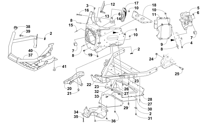 Parts Diagram for Arctic Cat 2015 ZR 7000 SNO PRO LTD SNOWMOBILE FRONT BUMPER AND FRAME ASSEMBLY