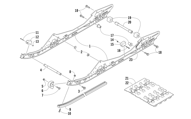 Parts Diagram for Arctic Cat 2015 ZR 9000 SNO PRO LTD SNOWMOBILE SLIDE RAIL AND TRACK ASSEMBLY