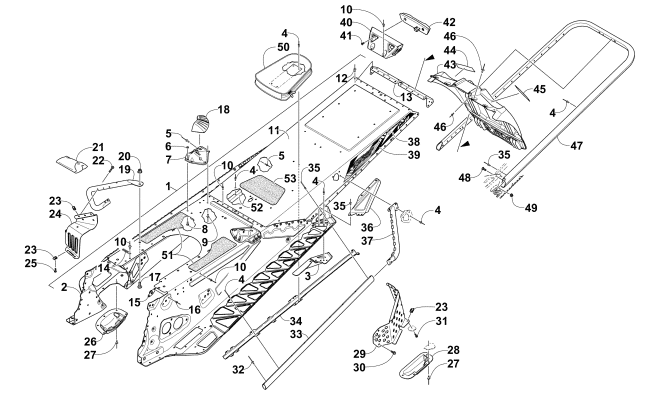 Parts Diagram for Arctic Cat 2015 XF 7000 CROSS-COUNTRY 141 SNOWMOBILE TUNNEL, REAR BUMPER, AND SNOWFLAP ASSEMBLY