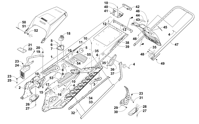 Parts Diagram for Arctic Cat 2015 XF 7000 LXR 137 SNOWMOBILE TUNNEL, REAR BUMPER, AND SNOWFLAP ASSEMBLY