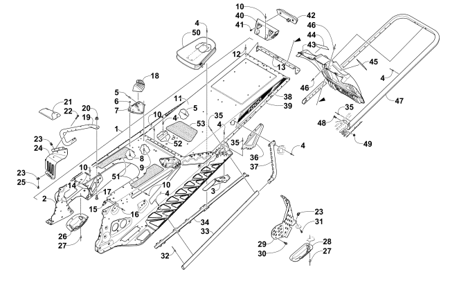 Parts Diagram for Arctic Cat 2015 XF 7000 SNO PRO 137 SNOWMOBILE TUNNEL, REAR BUMPER, AND SNOWFLAP ASSEMBLY