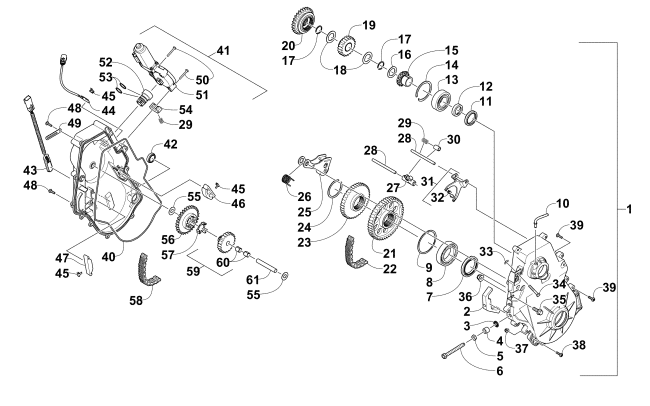 Parts Diagram for Arctic Cat 2014 XF 7000 137 LXR SNOWMOBILE CHAIN CASE ASSEMBLY