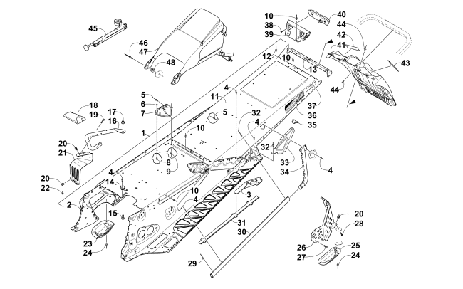 Parts Diagram for Arctic Cat 2015 XF 8000 CROSS-TOUR 141 SNOWMOBILE TUNNEL AND SNOWFLAP ASSEMBLY