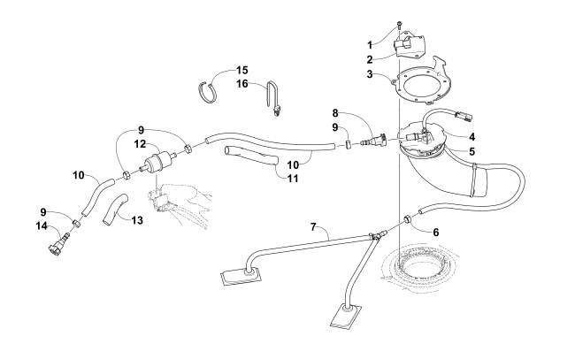 Parts Diagram for Arctic Cat 2015 XF 7000 CROSS-COUNTRY 141 SNOWMOBILE FUEL PUMP ASSEMBLY