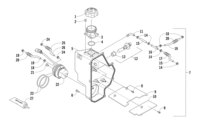 Parts Diagram for Arctic Cat 2015 M 6000 153 SNOWMOBILE OIL TANK ASSEMBLY