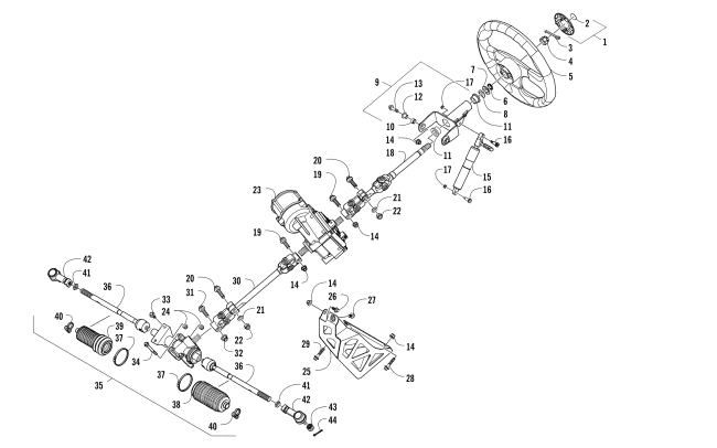 Parts Diagram for Arctic Cat 2016 WILDCAT TRAIL XT EPS ATV STEERING ASSEMBLY