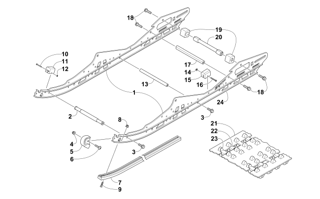 Parts Diagram for Arctic Cat 2015 ZR 6000 SNO PRO RR SNOWMOBILE SLIDE RAIL AND TRACK ASSEMBLY