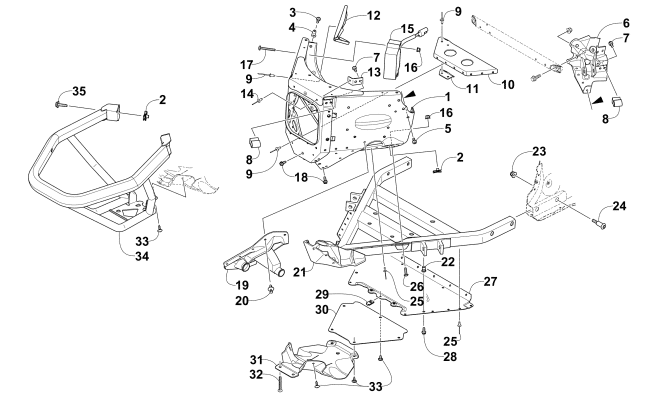 Parts Diagram for Arctic Cat 2015 XF 6000 CROSS-TOUR 141 SNOWMOBILE FRONT BUMPER AND FRAME ASSEMBLY