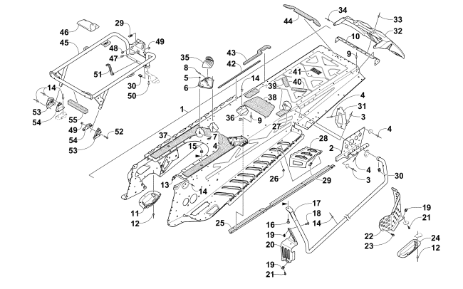 Parts Diagram for Arctic Cat 2015 PANTERA 7000 LTD SNOWMOBILE TUNNEL AND REAR RACK ASSEMBLY