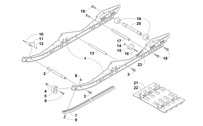 Parts Diagram for Arctic Cat 2015 ZR 8000 SNO PRO RR SNOWMOBILE SLIDE RAIL AND TRACK ASSEMBLY