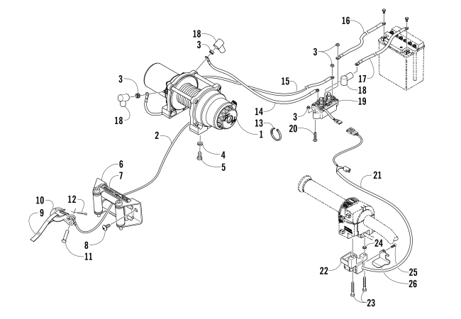 Parts Diagram for Arctic Cat 2015 700 DIESEL ATV WINCH ASSEMBLY