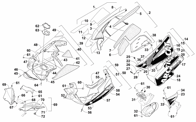 Parts Diagram for Arctic Cat 2015 M 8000 MCCLURE LTD 153 SNOWMOBILE SKID PLATE AND SIDE PANEL ASSEMBLY