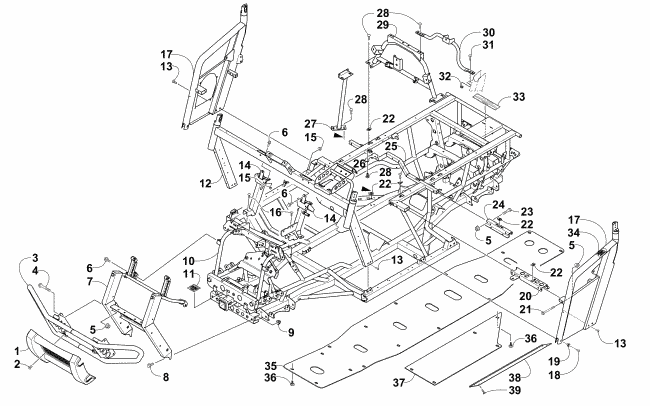 Parts Diagram for Arctic Cat 2015 PROWLER 700 HDX XT ATV FRAME AND RELATED PARTS