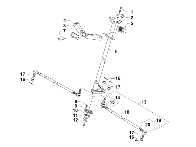 Parts Diagram for Arctic Cat 2015 XR 500 ATV STEERING ASSEMBLY