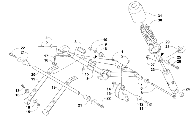 Parts Diagram for Arctic Cat 2018 LYNX 2000 SNOWMOBILE REAR SUSPENSION FRONT ARM ASSEMBLY