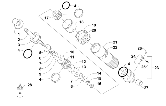 Parts Diagram for Arctic Cat 2015 PANTERA 7000 SNOWMOBILE REAR SUSPENSION FRONT ARM SHOCK ABSORBER