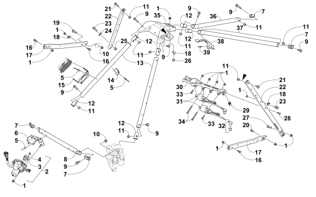 Parts Diagram for Arctic Cat 2015 XF 6000 SNO PRO LTD ES 137 SNOWMOBILE STEERING SUPPORT ASSEMBLY