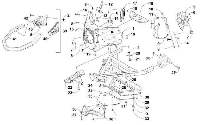 Parts Diagram for Arctic Cat 2015 M 7000 SNO PRO SNOWMOBILE FRONT BUMPER AND FRAME ASSEMBLY