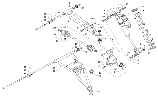 Parts Diagram for Arctic Cat 2016 WILDCAT SPORT LIMITED EPS ATV FRONT SUSPENSION ASSEMBLY