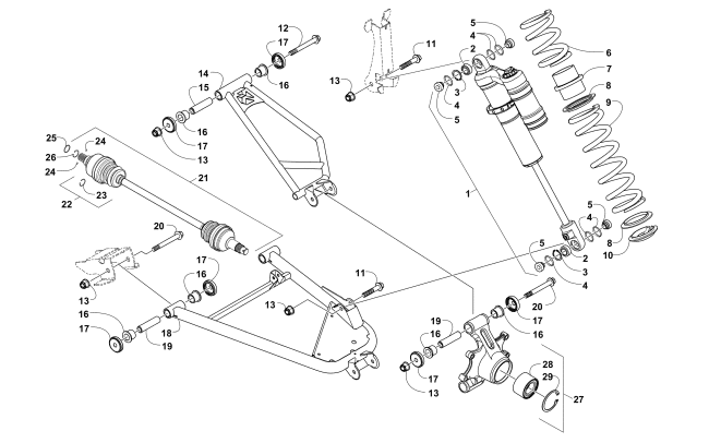 Parts Diagram for Arctic Cat 2016 WILDCAT SPORT LIMITED EPS ATV REAR SUSPENSION ASSEMBLY