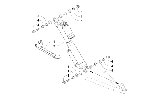 Parts Diagram for Arctic Cat 2015 ZR 6000 R SX SNOWMOBILE FRONT SHOCK ABSORBER ASSEMBLY