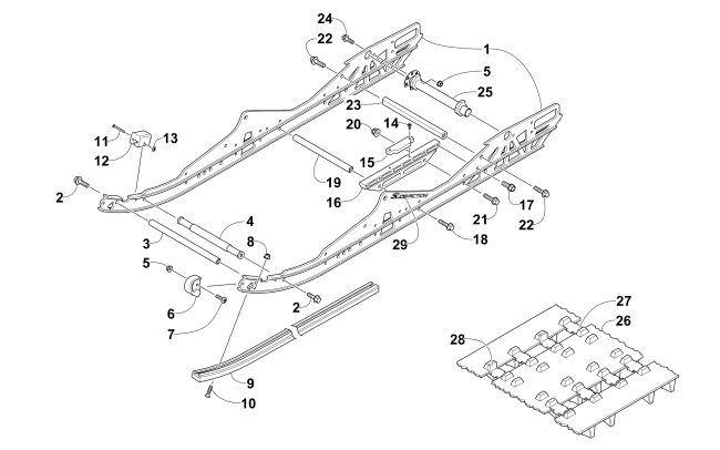 Parts Diagram for Arctic Cat 2015 ZR 6000 R SX SNOWMOBILE SLIDE RAIL AND TRACK ASSEMBLY
