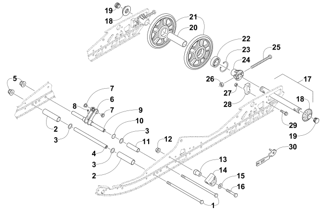 Parts Diagram for Arctic Cat 2015 ZR 6000 R SX SNOWMOBILE IDLER WHEEL ASSEMBLY