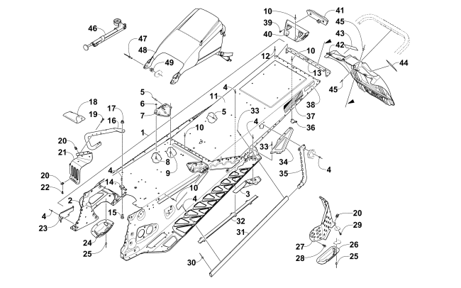 Parts Diagram for Arctic Cat 2015 XF 6000 CROSS-TOUR 141 SNOWMOBILE TUNNEL AND SNOWFLAP ASSEMBLY