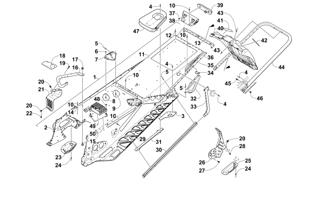 Parts Diagram for Arctic Cat 2015 ZR 4000 LXR SNOWMOBILE TUNNEL, REAR BUMPER, AND SNOWFLAP ASSEMBLY