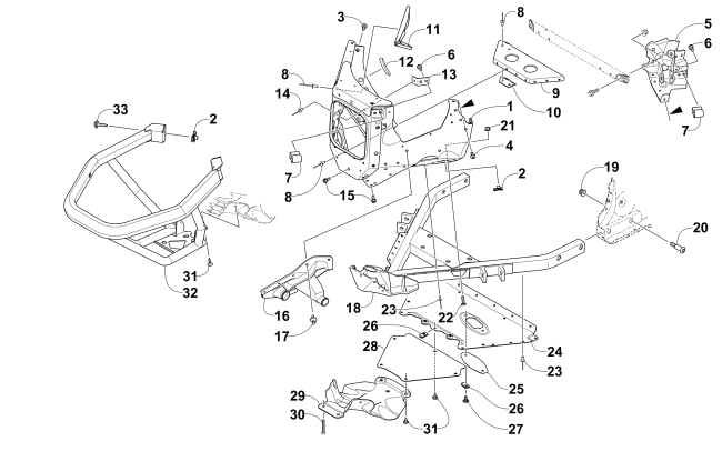 Parts Diagram for Arctic Cat 2016 XF 9000 CROSSTREK 137 SNOWMOBILE FRONT BUMPER AND FRAME ASSEMBLY