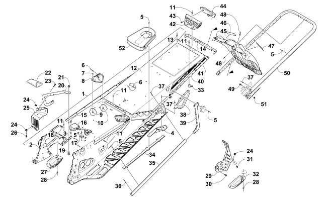 Parts Diagram for Arctic Cat 2015 XF 9000 SNO PRO 137 SNOWMOBILE TUNNEL, REAR BUMPER, AND SNOWFLAP ASSEMBLY