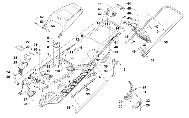 Parts Diagram for Arctic Cat 2015 XF 9000 LXR 137 SNOWMOBILE TUNNEL, REAR BUMPER, AND SNOWFLAP ASSEMBLY