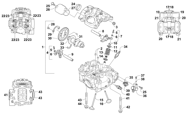 Parts Diagram for Arctic Cat 2017 ALTERRA 700 XT EPS INERNATIONAL ATV CYLINDER HEAD AND CAMSHAFT/VALVE ASSEMBLY