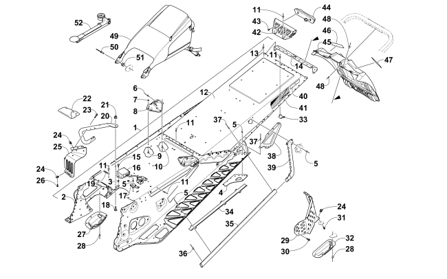 Parts Diagram for Arctic Cat 2015 XF 9000 CROSS-TOUR 141 SNOWMOBILE TUNNEL AND SNOWFLAP ASSEMBLY