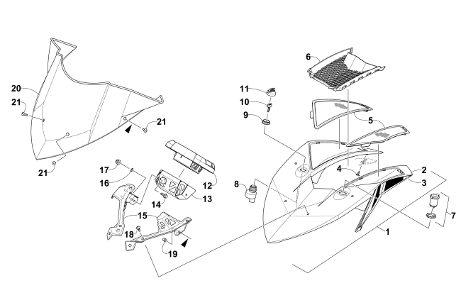 Parts Diagram for Arctic Cat 2016 ZR 6000 RR SNOWMOBILE WINDSHIELD AND INSTRUMENTS ASSEMBLIES