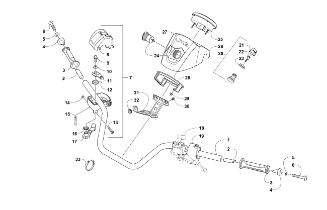 Parts Diagram for Arctic Cat 2015 400 CR ATV HANDLEBAR AND INSTRUMENT ASSEMBLY