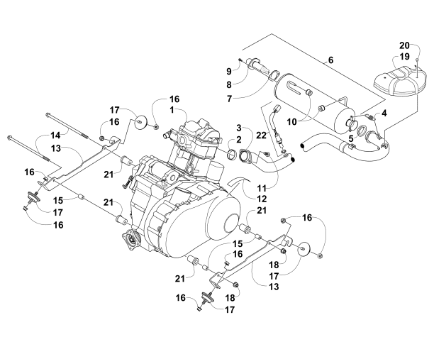 Parts Diagram for Arctic Cat 2015 PROWLER 550 XT ATV ENGINE AND EXHAUST