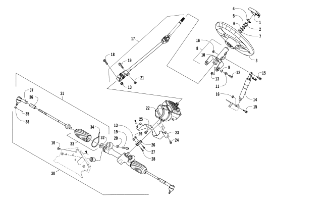 Parts Diagram for Arctic Cat 2017 PROWLER 1000 XT ATV STEERING ASSEMBLY
