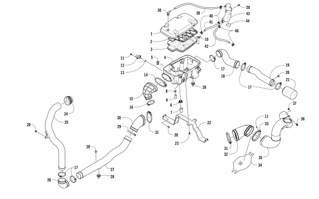 Parts Diagram for Arctic Cat 2015 PROWLER 1000 XT ATV AIR INTAKE ASSEMBLY