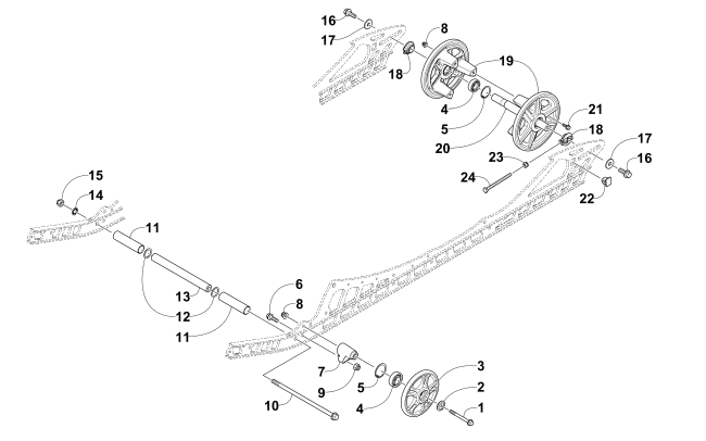 Parts Diagram for Arctic Cat 2016 XF 9000 HIGH COUNTRY LTD 141 SNOWMOBILE IDLER WHEEL ASSEMBLY